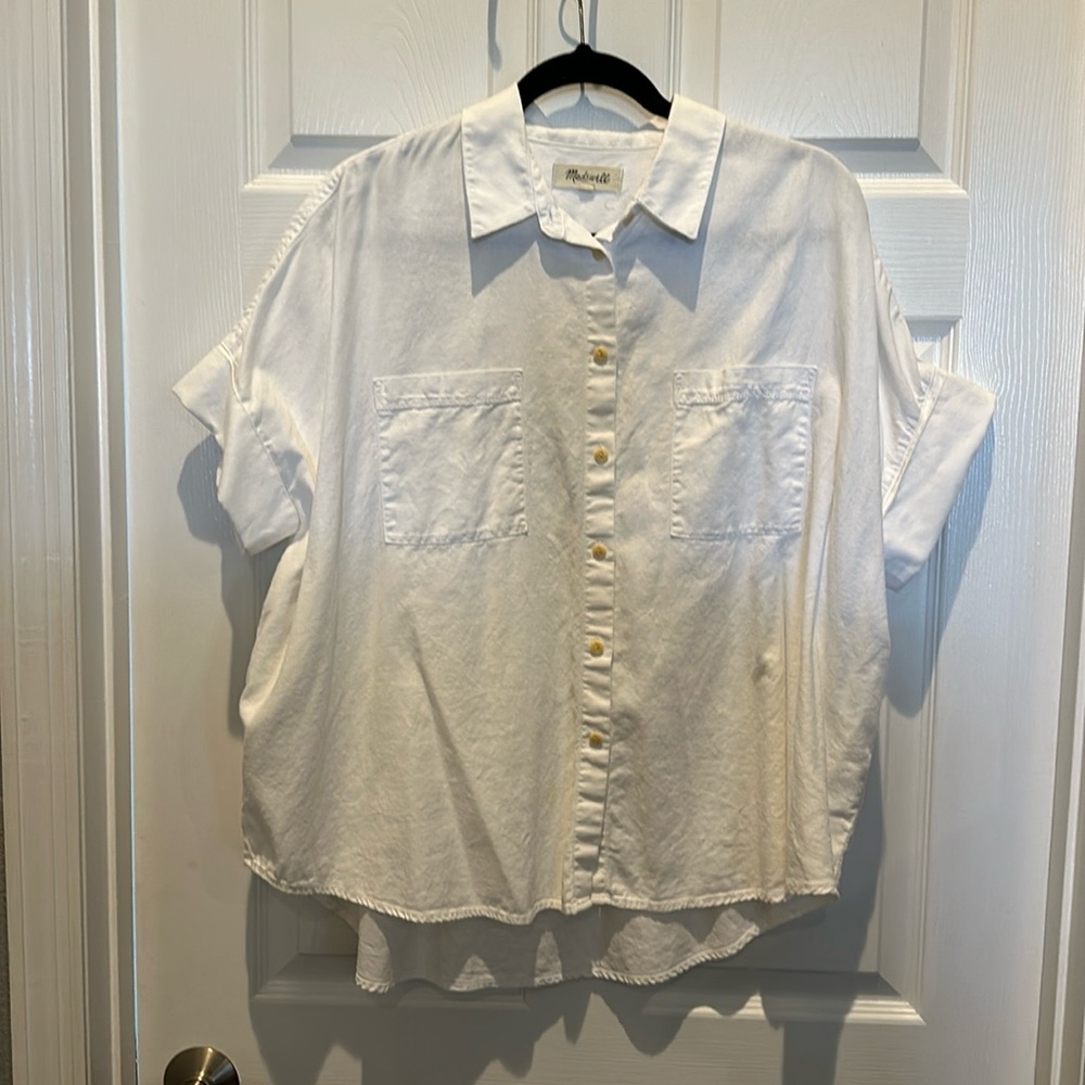 Women's Madewell White Buttoned Down Shirt - Size XL